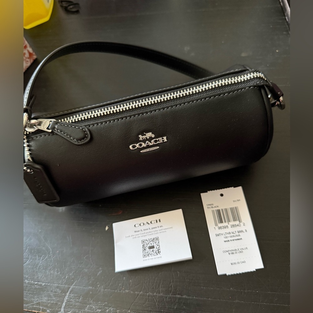 Coach leather mini barrel bag
